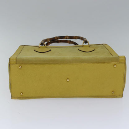 GUCCI Bamboo Hand Bag Suede Leather Yellow Gold 002 2853 0260 0  ep5476