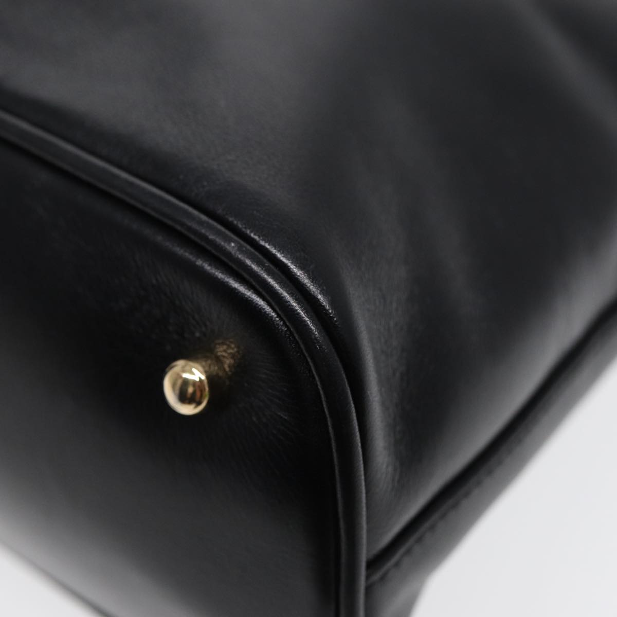 GUCCI Bamboo Hand Bag Leather Black Gold  ep5486