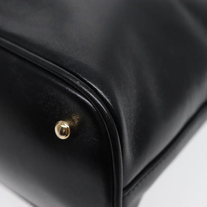 GUCCI Bamboo Hand Bag Leather Black Gold  ep5486