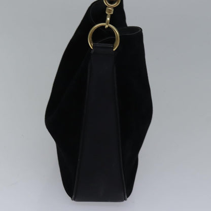 GUCCI Bamboo Hand Bag Suede Black Gold 001 2113 1638  ep5589