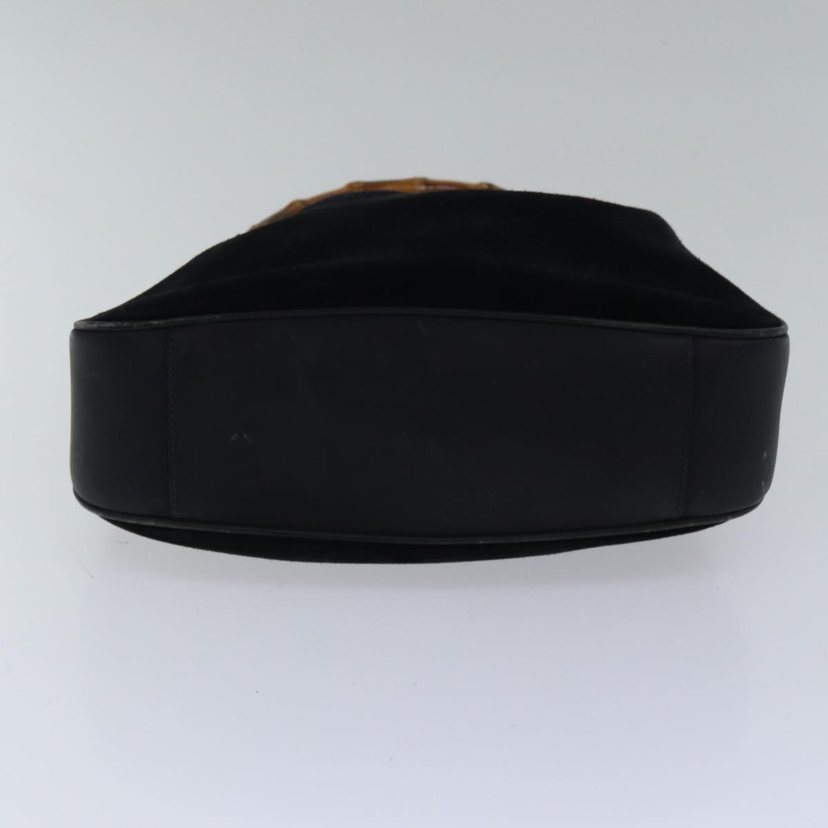 GUCCI Bamboo Hand Bag Suede Black Gold 001 2113 1638  ep5589