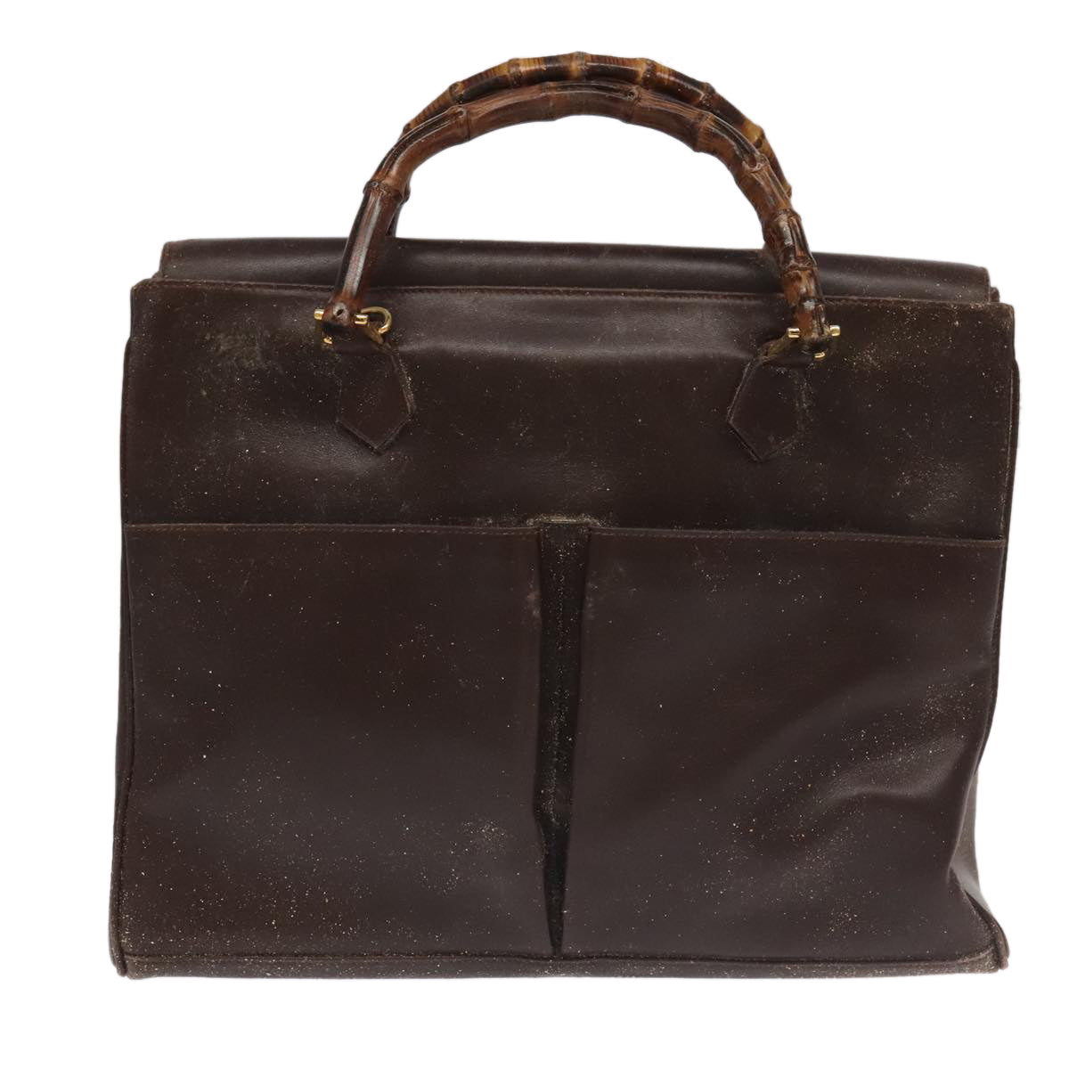GUCCI Bamboo Hand Bag Leather 2way Brown Gold 002 123 0322  ep6061