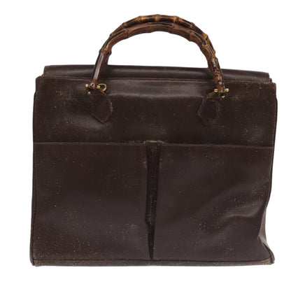 GUCCI Bamboo Hand Bag Leather 2way Brown Gold 002 123 0322  ep6061