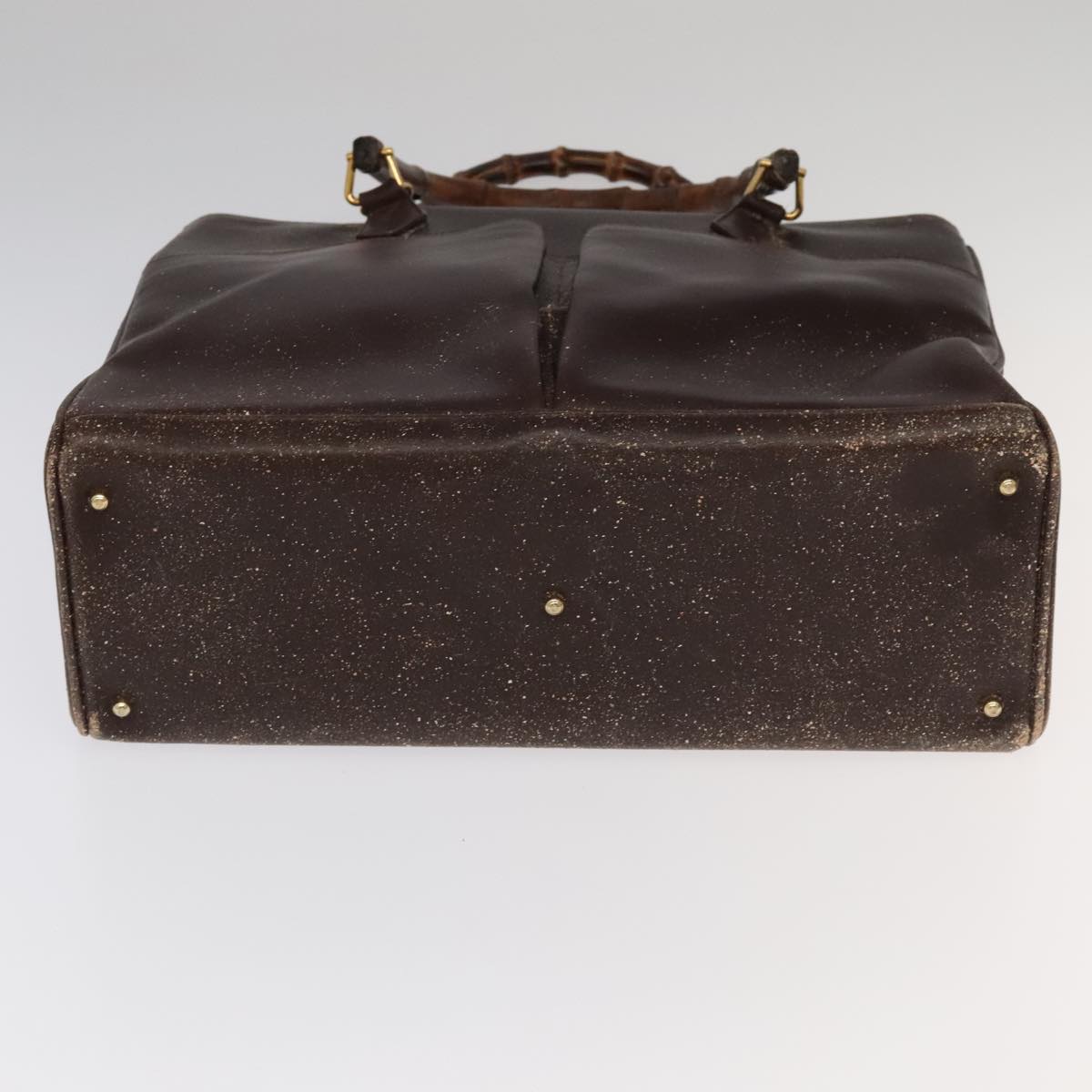 GUCCI Bamboo Hand Bag Leather 2way Brown Gold 002 123 0322  ep6061