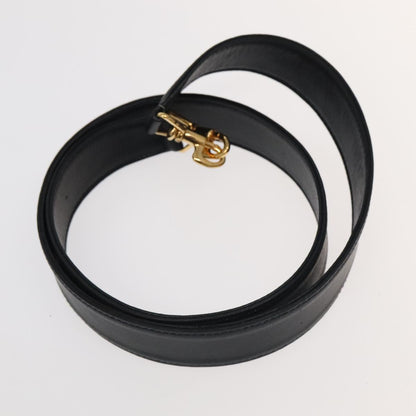 GUCCI Bamboo Hand Bag Leather 2way Black Gold 001 3754 1638  ep6234