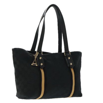 GUCCI GG Canvas Sherry Line Tote Bag Black White 137396  ep6288
