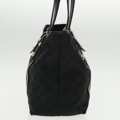 GUCCI GG Canvas Sherry Line Tote Bag Black White 137396  ep6288