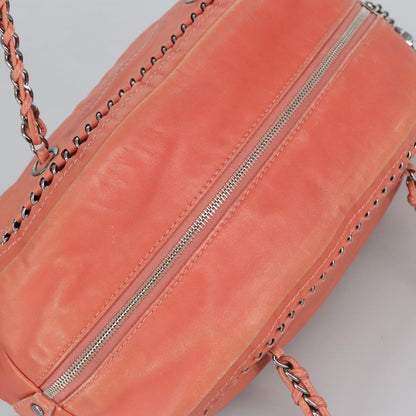 CHANEL COCO Mark Chain Hand Bag Leather Pink Silver CC ep6290