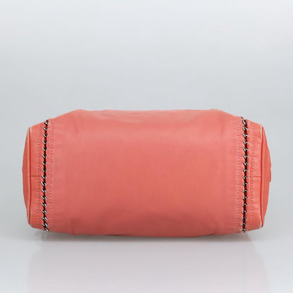 CHANEL COCO Mark Chain Hand Bag Leather Pink Silver CC ep6290