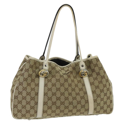 GUCCI GG Canvas GG Twins Tote Bag Beige Gold 232957  ep6314