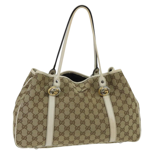 GUCCI GG Canvas GG Twins Tote Bag Beige Gold 232957  ep6314