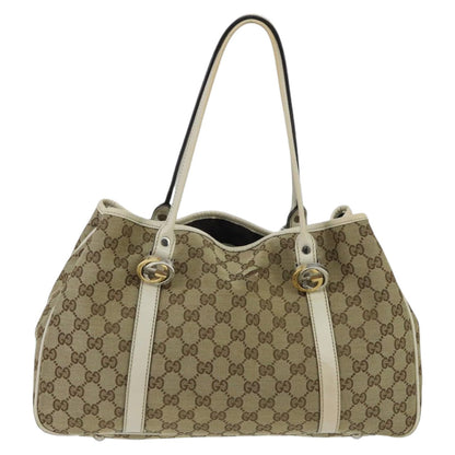 GUCCI GG Canvas GG Twins Tote Bag Beige Gold 232957  ep6314