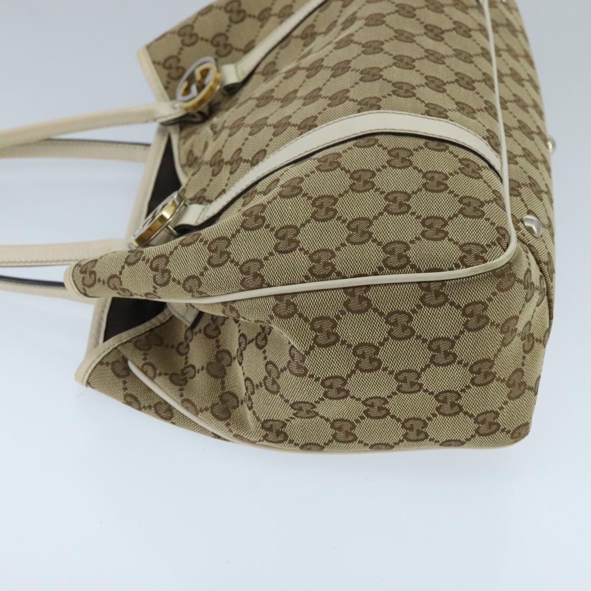 GUCCI GG Canvas GG Twins Tote Bag Beige Gold 232957  ep6314