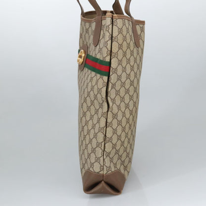 GUCCI GG Supreme Web Sherry Line Interlocking Tote Bag PVC Beige  ep6353