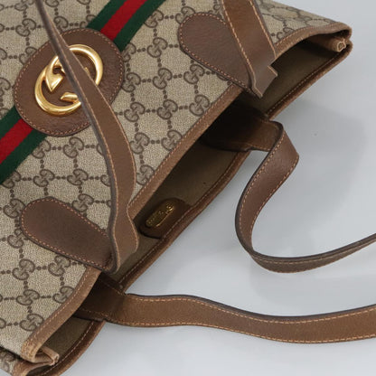 GUCCI GG Supreme Web Sherry Line Interlocking Tote Bag PVC Beige  ep6353