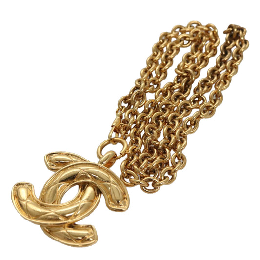 CHANEL Necklace metal Gold CC ep6760
