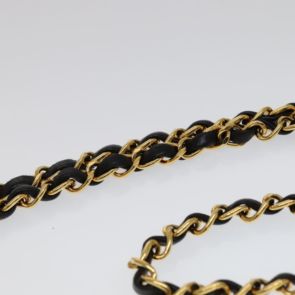 CHANEL Matelasse Chain Diana Shoulder Bag Lamb Skin Black Gold CC ep7163A