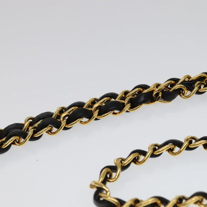 CHANEL Matelasse Chain Diana Shoulder Bag Lamb Skin Black Gold CC ep7163A