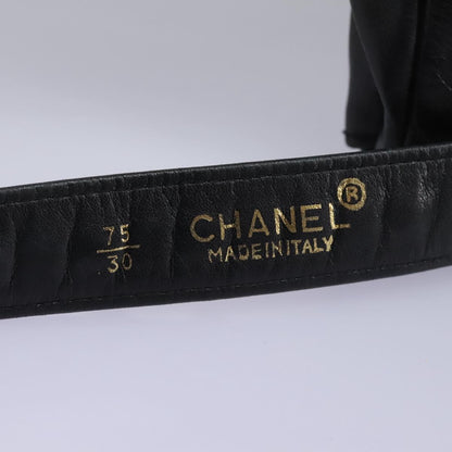 CHANEL Matelasse Chain Waist bag Lamb Skin Black Gold CC ep7397