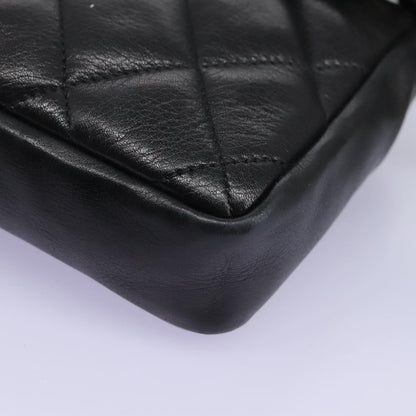 CHANEL Matelasse Chain Waist bag Lamb Skin Black Gold CC ep7397