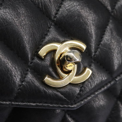 CHANEL Matelasse Chain Waist bag Lamb Skin Black Gold CC ep7397