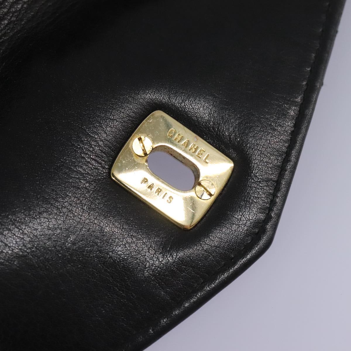 CHANEL Matelasse Chain Waist bag Lamb Skin Black Gold CC ep7397