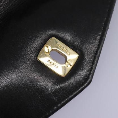 CHANEL Matelasse Chain Waist bag Lamb Skin Black Gold CC ep7397