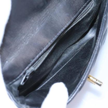 CHANEL Matelasse Chain Waist bag Lamb Skin Black Gold CC ep7397