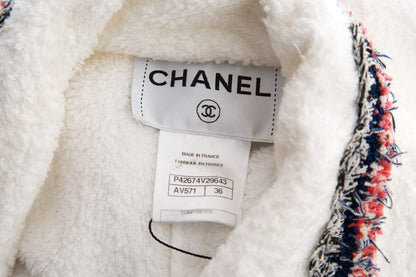 Chanel White Terry Cloth Jacket SZ 36