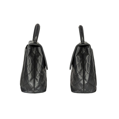 Chanel Vintage Caviar Quilted Kelly Top Handle Bag