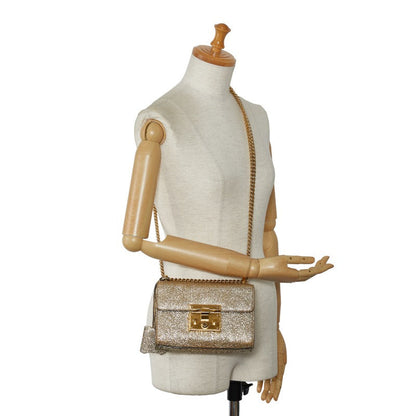 Gucci Chain Shoulder Bag 409487 Gold Leather Ladies