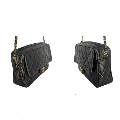 Chanel Vintage Lambskin Quilted Front Pocket Camera Bag