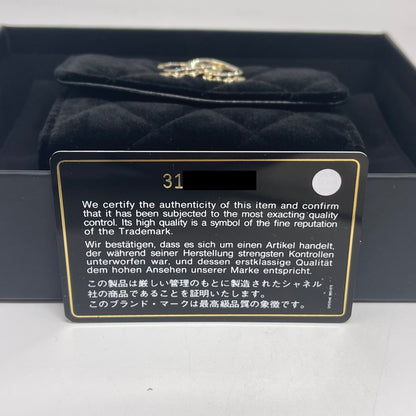 Chanel Velvet CC Crystal Logo Small Flap Wallet