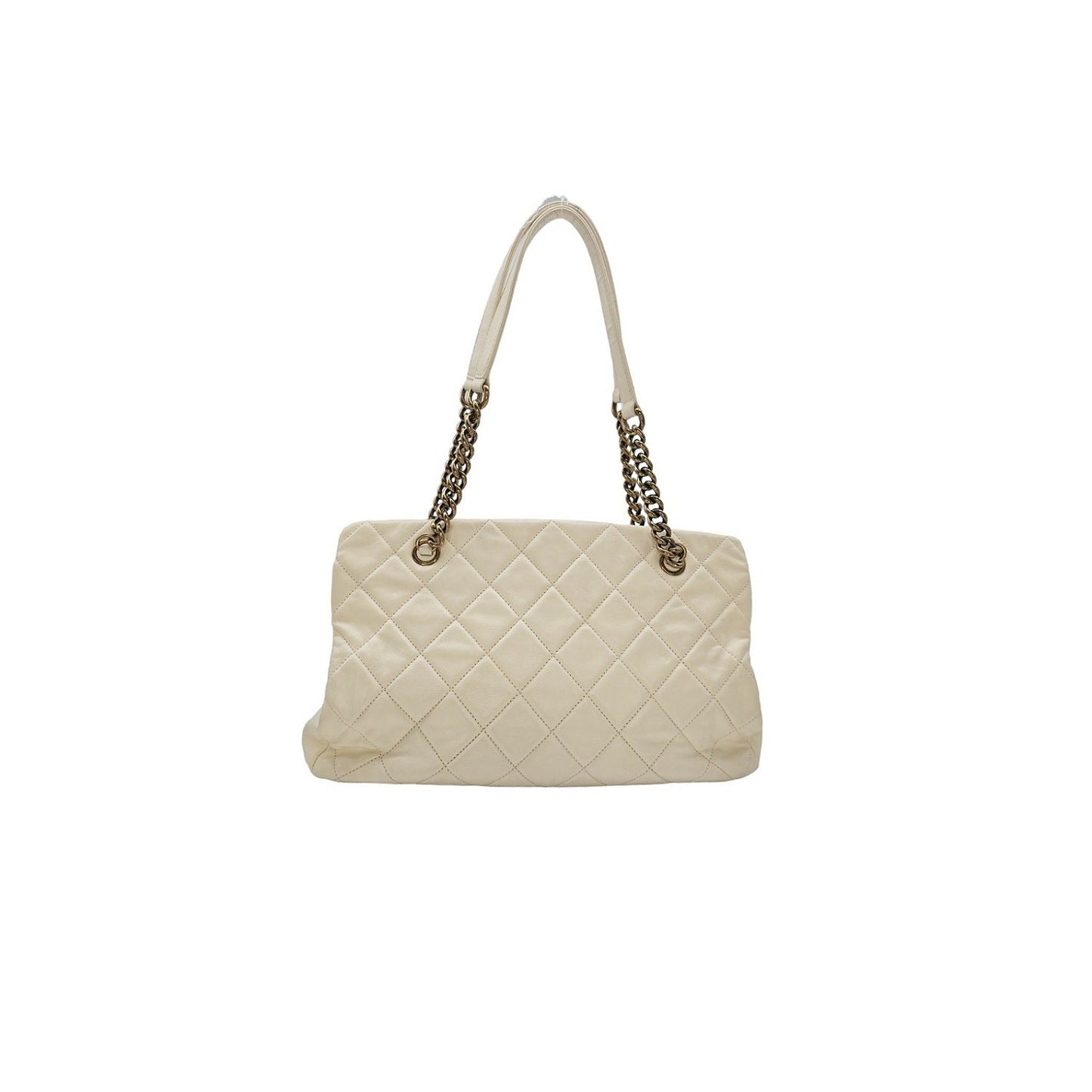 Chanel Vintage Quilted Calfskin Leather Crown CC Tote