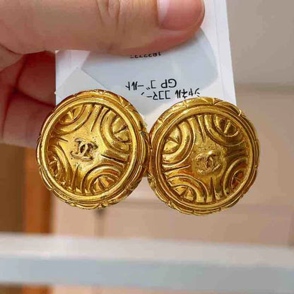 Chanel Metal Clip On Earrings