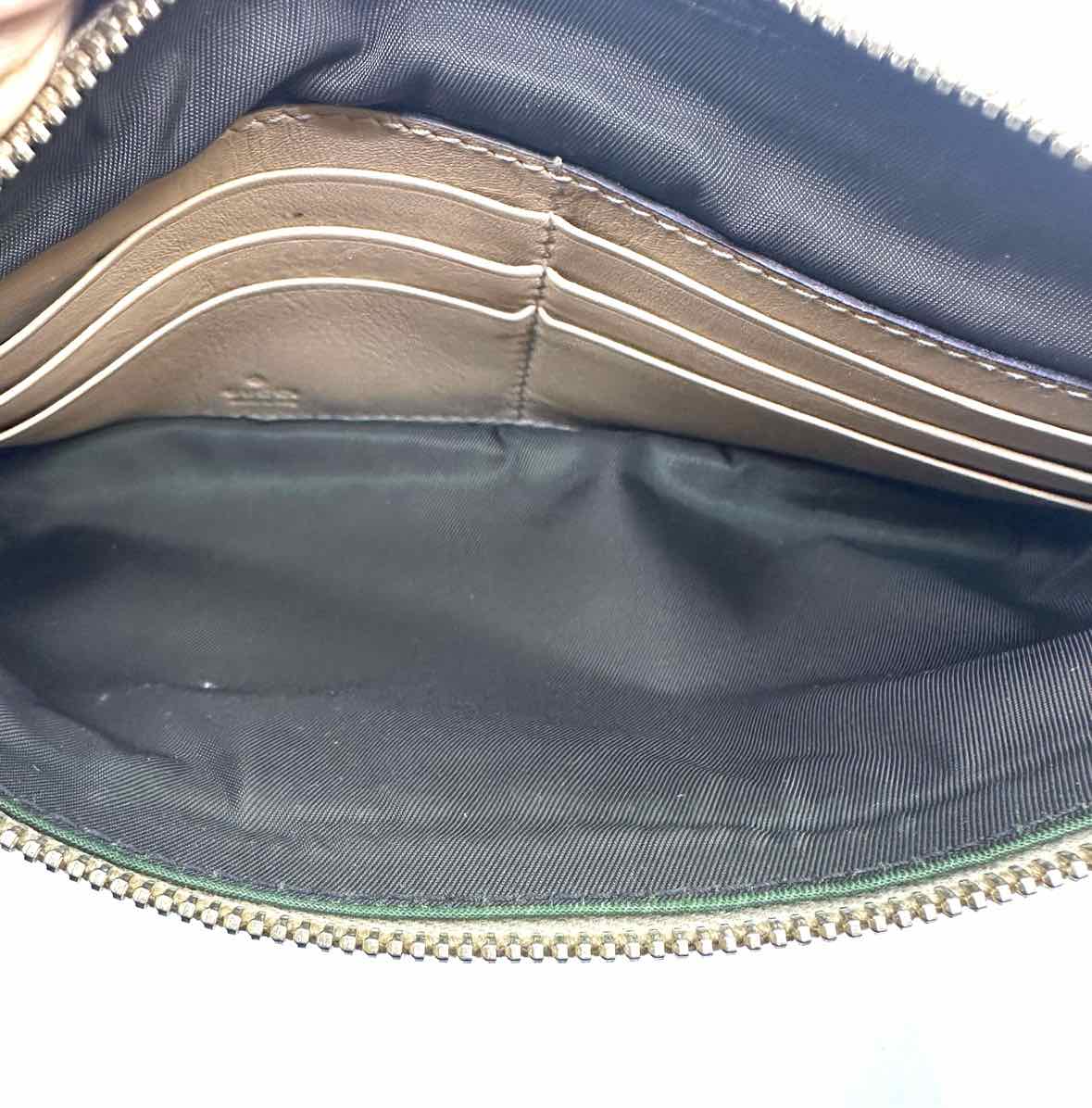 GUCCI Brown Canvas, Leather LOGO Wristlet