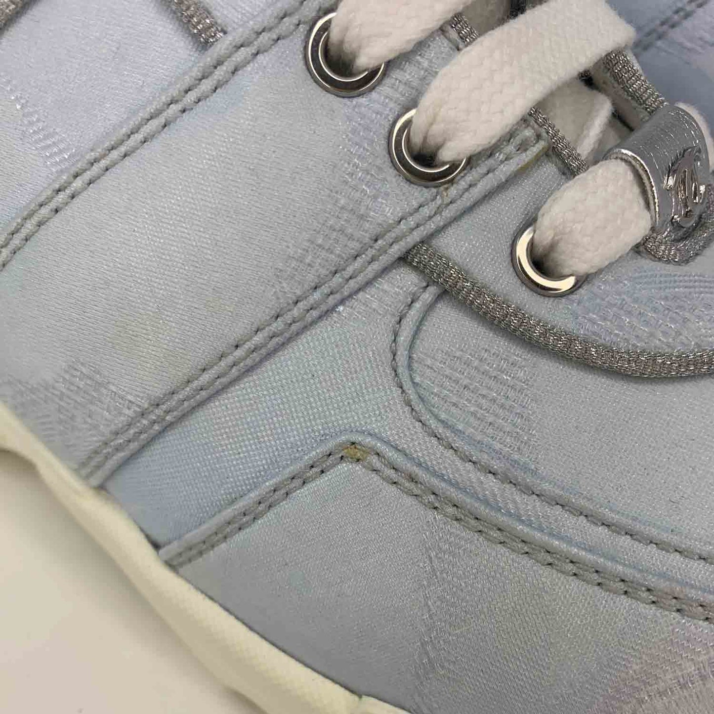 Chanel CC Low-Top Sneakers Sky Blue Sz 37