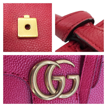 Gucci Calfskin Small GG Marmont Top Handle Bag