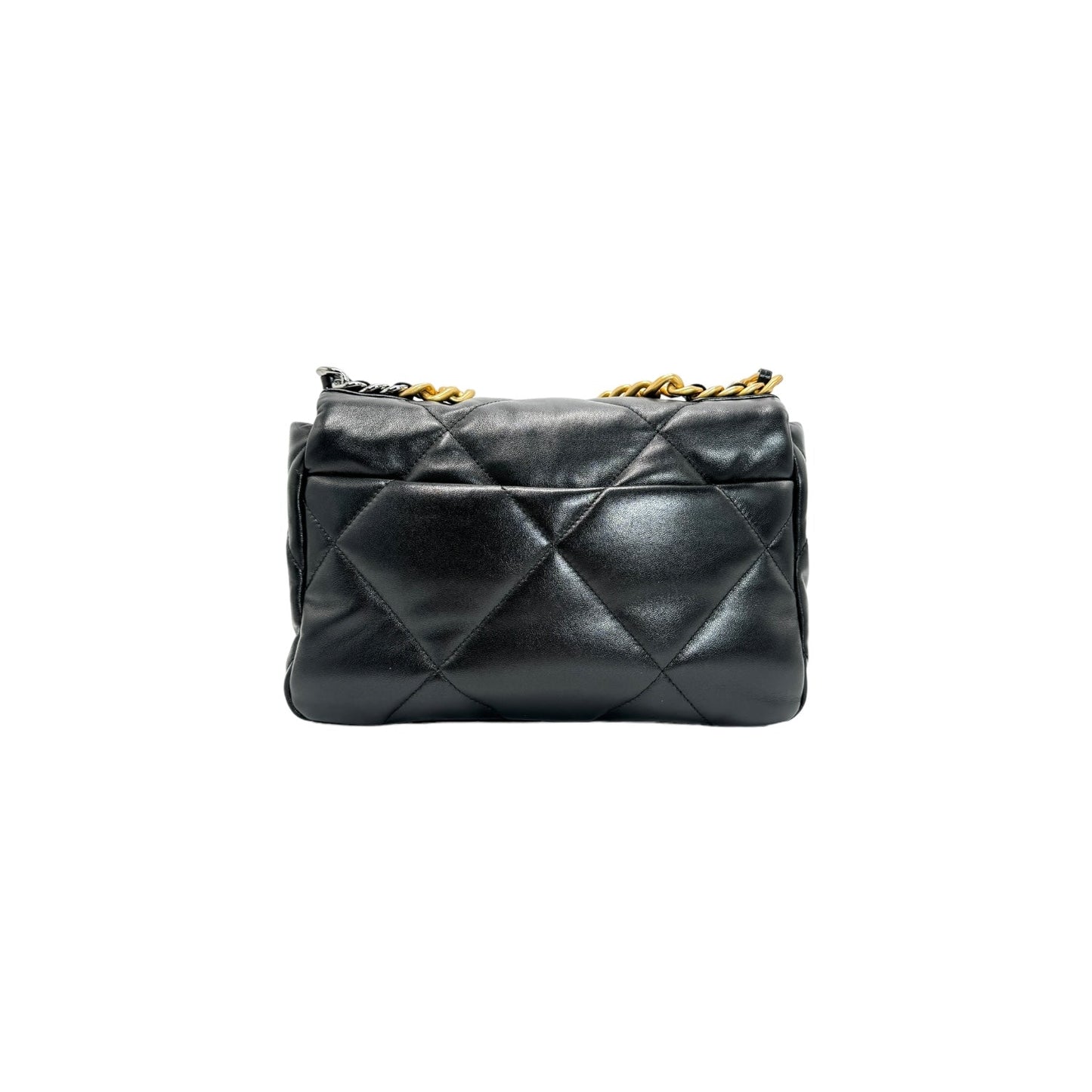 Chanel 19 Quilted Lambskin CC Medium Black Flap Bag