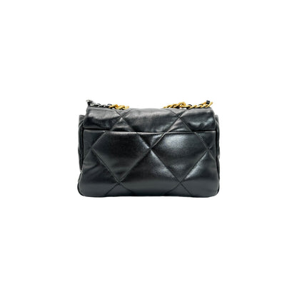 Chanel 19 Quilted Lambskin CC Medium Black Flap Bag