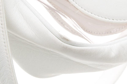Chanel Vintage White PVC Panel Triple CC Shoulder Tote