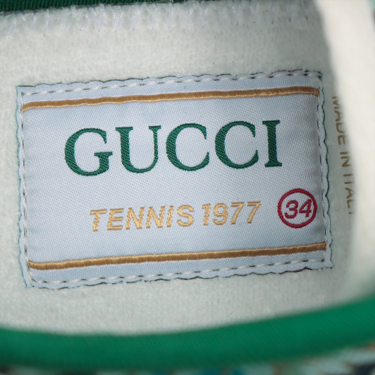 Gucci Canvas Trainers 34 Women's Green Tennis 1977 -