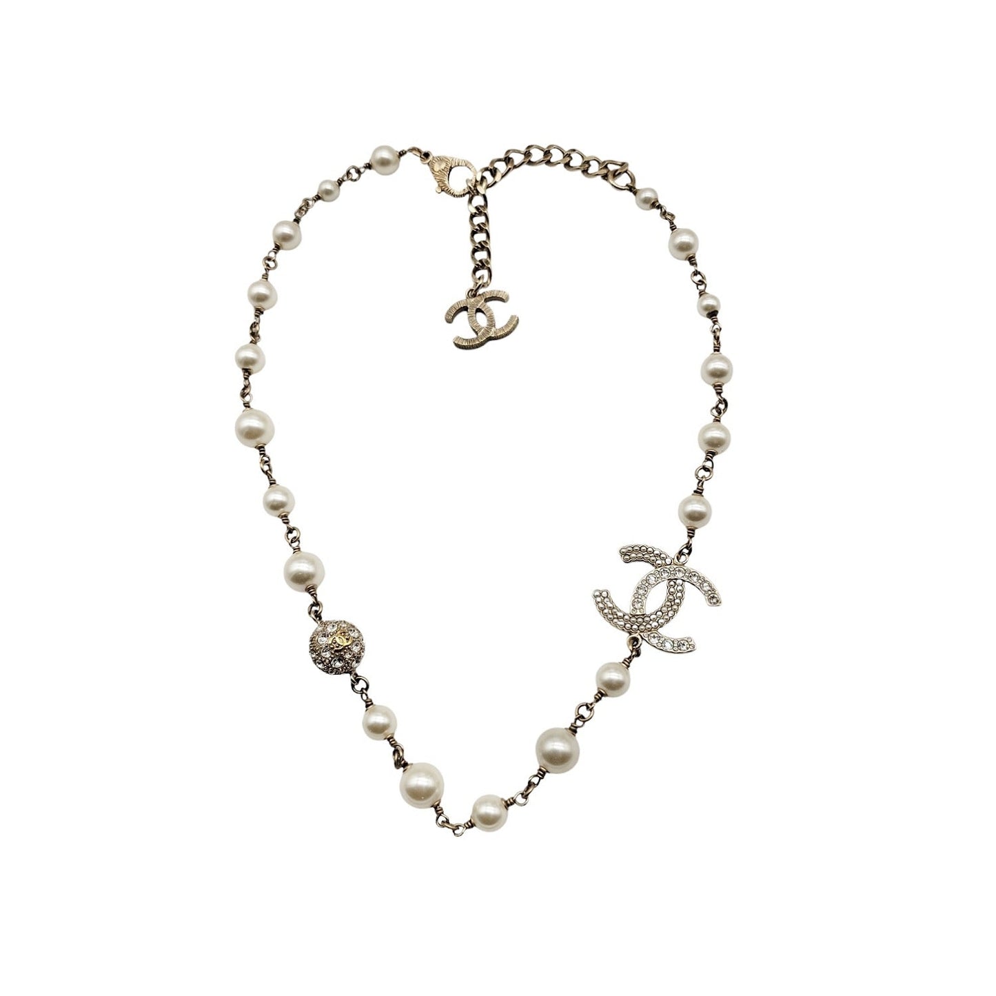 Chanel CC B21K Faux Pearl Chain Necklace