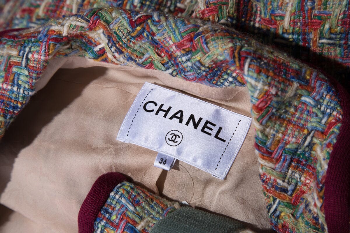 Chanel Multi Color Tweed Velcro Blazer SZ 36