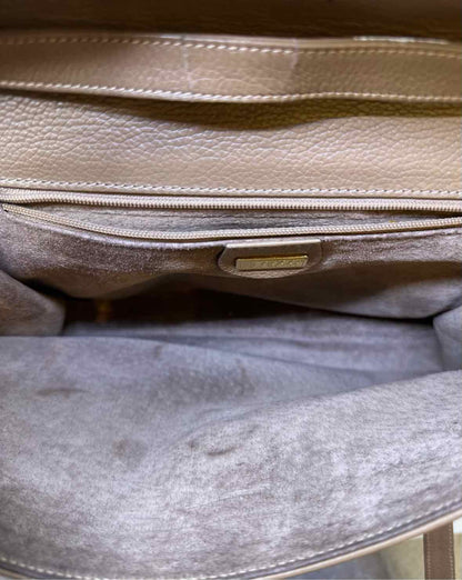 GUCCI Beige Leather Solid Handbag