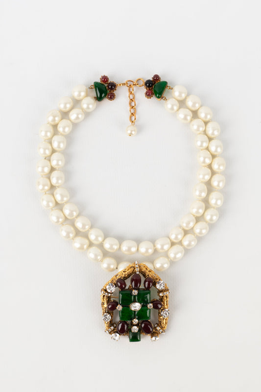 Collier en pte de verre Chanel