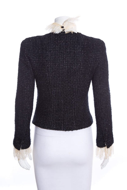 Chanel Navy Fantasy Tweed Jacket SZ 36
