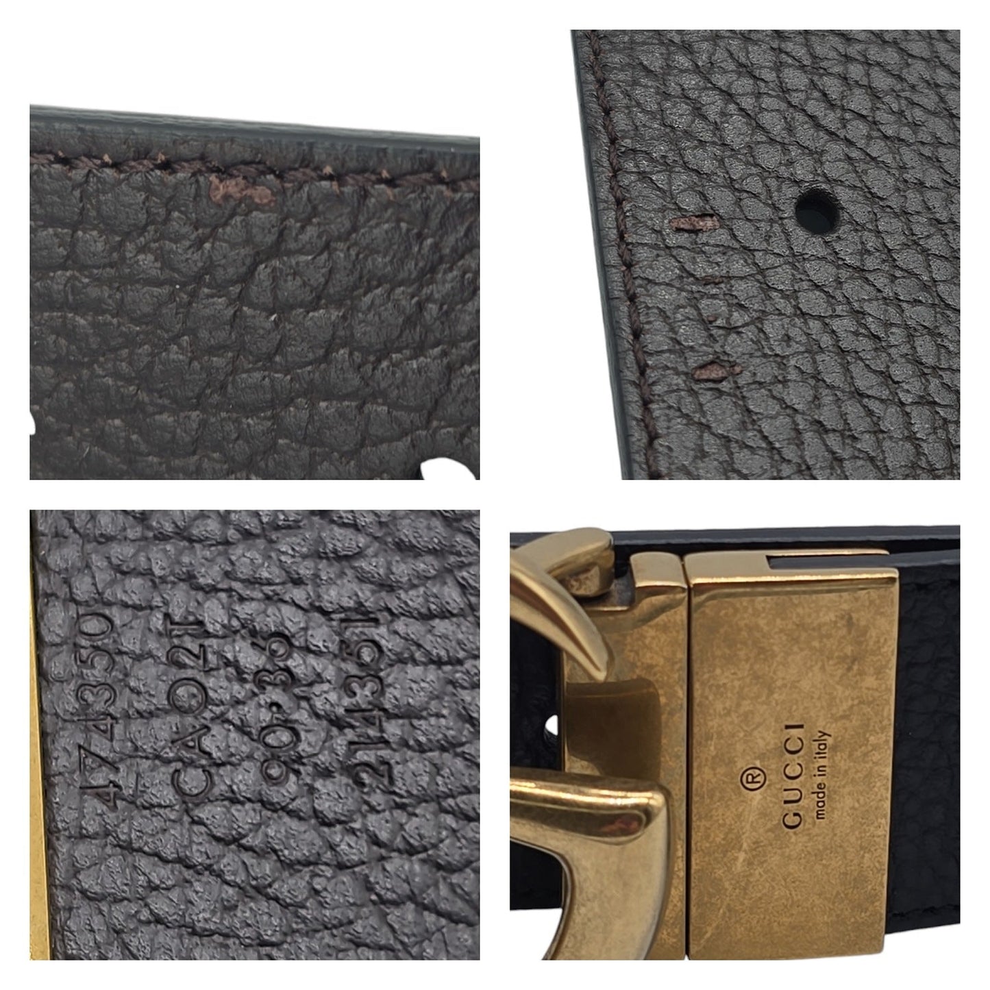 Gucci Calfskin Double G 37mm Reversible Belt