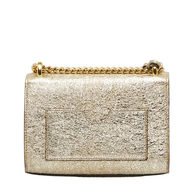 Gucci Chain Shoulder Bag 409487 Gold Leather Ladies