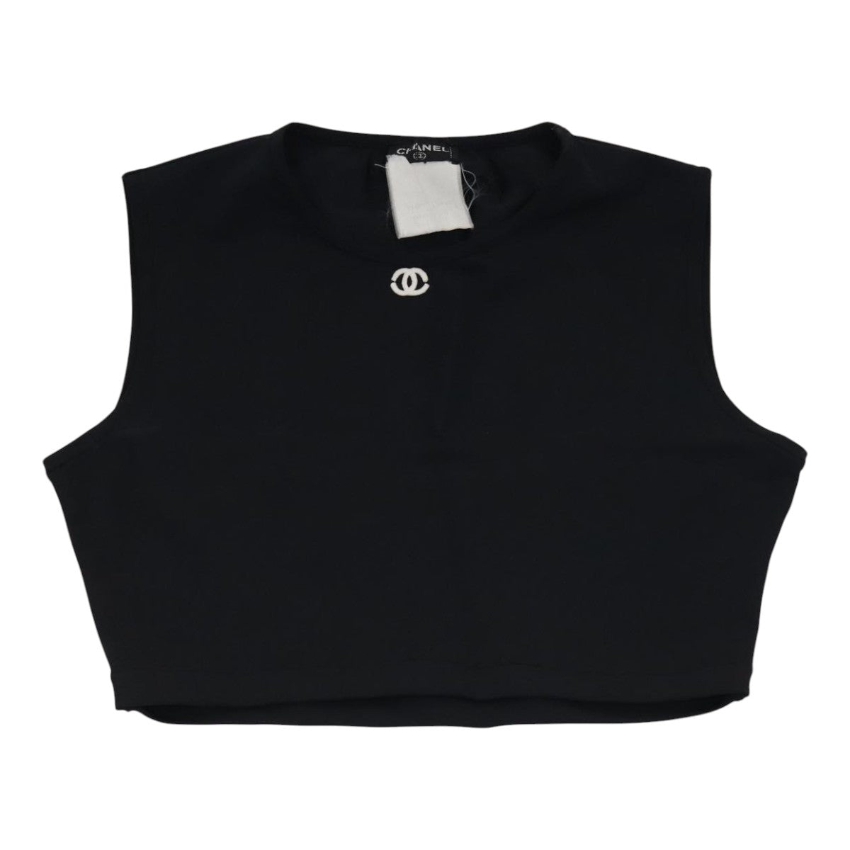 CHANEL Tank Top Silk Black CC FF0061